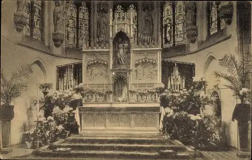 Ak Bruxelles Brüssel, Eglise du St. Rosaire-aux-Domicains (maitre-autel), Innenansicht, Altar, Kirch