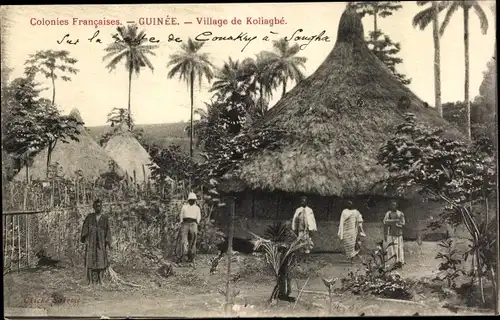 Ak Koliagbé Guinée Guinea, cabanes, gens indigènes, Village de Koliagbe