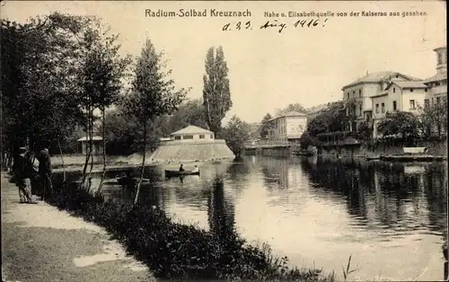 Ak Bad Kreuznach in Rheinland Pfalz, Nahe u. Elisabethquelle v. der Kaiserau aus gesehen