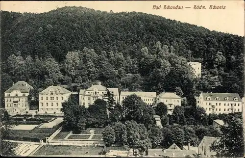 Ak Bad Schandau an der Elbe, Teilansicht aus der Vogelschau