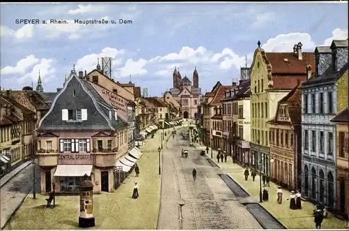 Ak Speyer am Rhein, Dom, Hauptstraße
