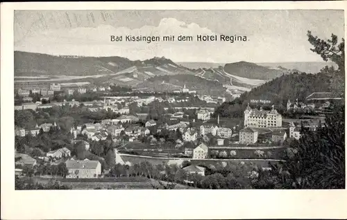 Ak Bad Kissingen Unterfranken, Stadtansicht mit dem Hotel Regina