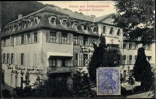 Ak Schlangenbad im Taunus Hessen, Mittleres Kurhaus