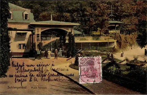 Ak Schlangenbad im Taunus Hessen, Musik Terrasse