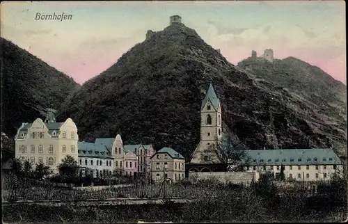 Ak Bornhofen am Rhein, Die feindlichen Brüder, Burg Sternberg, Sterrenberg, Liebenstein