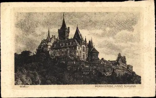 Künstler Ak Wernigerode am Harz, Schloss, Außenansicht