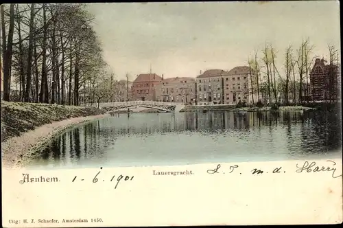 Ak Arnhem Gelderland Niederlande, Lauersgracht