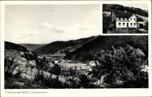 Ak Erkensruhr Simmerath in der Eifel, Panorama, Gasthaus Waldfriede