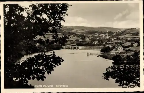 Ak Rurberg Simmerath in der Eifel, Strandbad, Panorama