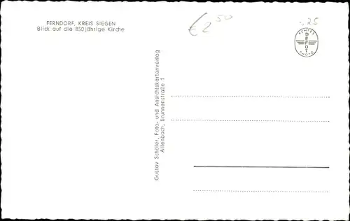 Ak Ferndorf Kreuztal in Westfalen, Blick auf die 850 jährige Kirche