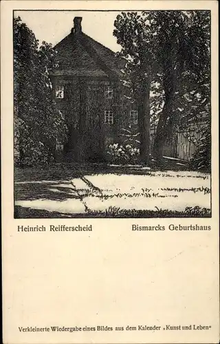 Künstler Ak Reifferscheid, Heinrich, Schönhausen an der Elbe, Bismarcks Geburtshaus