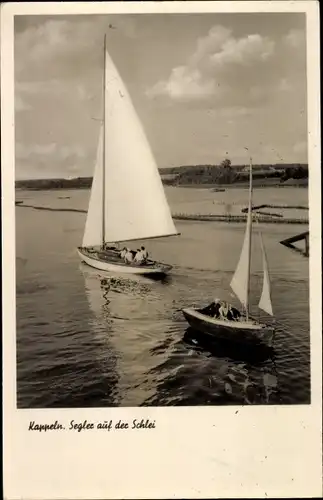 Ak Kappeln an der Schlei, Segler auf der Schlei