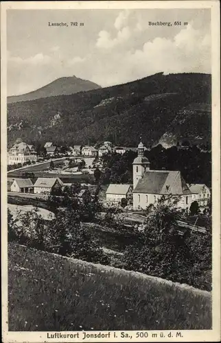 Ak Jonsdorf in Sachsen, Luftkurort, Lausche, Bachberg, Panorama