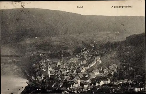Ak Neckargemünd am Neckar, Panorama, Kirchturm