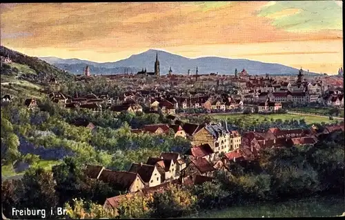 Künstler Ak Freiburg Breisgau, Panorama