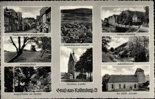 Ak Rodenberg am Deister in Schaumburg, Windmühle, Klein Venedig, Hauptstraße, Hagerhütte