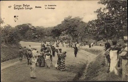 Ganzsachen Ak Boma Congo Belge D R Kongo Zaire, Le Dimanche