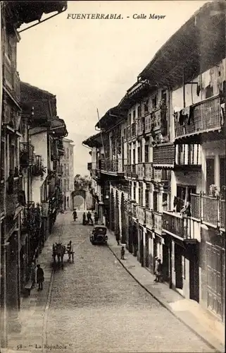 Ak Fuenterrabia Baskenland, Calle Mayor, Straßenpartie