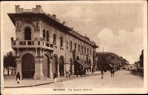 Ak Messina Sizilien, Via Cesare Battisti