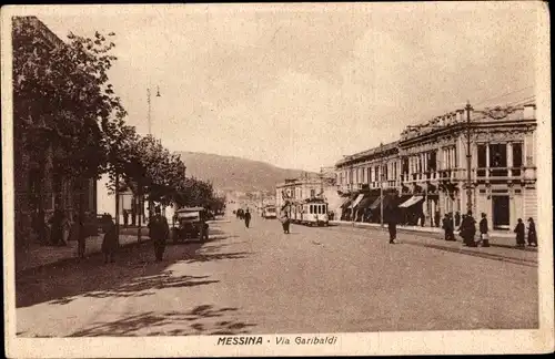 Ak Messina Sizilien, Via Garibaldi