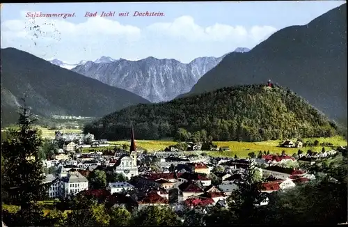 Ak Bad Ischl in Oberösterreich, Salzkammergut, Dachstein, Ortsansicht