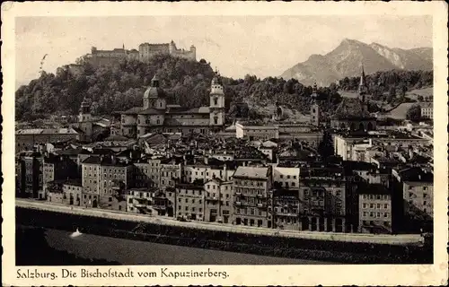 Ak Salzburg in Österreich, Bischofstadt, Kapuzinerberg, Ortsansicht