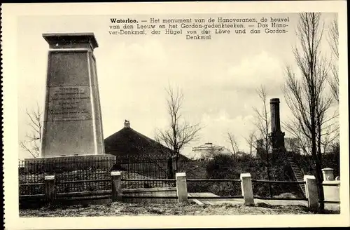 Ak Waterloo Wallonisch Brabant, Monument van de Hanoveranen