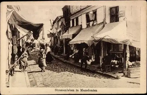 Ak Mazedonien, Straßenleben, Geschäfte