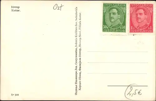 Ak Kotor Cattaro Montenegro, Ortsansicht, See, Berge, Kirche