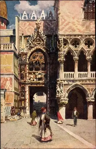 Künstler Ak Venedig Veneto, Porta della Carta, Dogenpalast