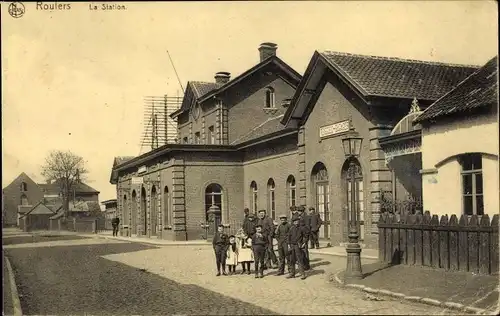 Ak Roeselare Roeselaere Roulers Westflandern, Le Station