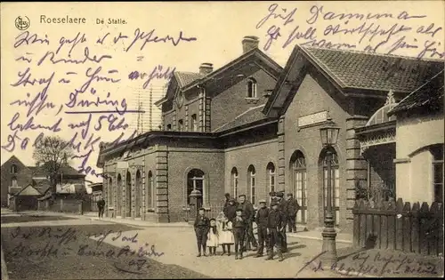 Ak Roeselare Roeselaere Rousselare Roulers Westflandern, De Statie