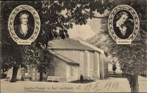 Ak Bad Lauchstedt, Goethe Theater, Schiller