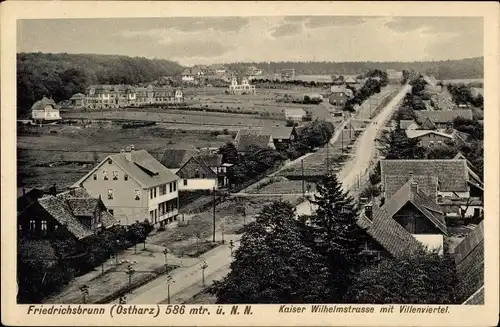 Ak Friedrichsbrunn Thale im Harz, Kaiser Wilhelm Straße mit Villenviertel