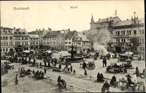 Ak Rudolstadt in Thüringen, Markt