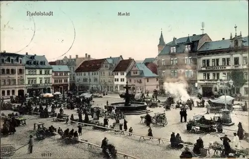 Ak Rudolstadt in Thüringen, Markt