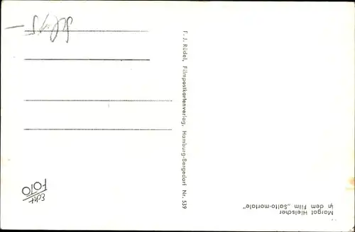 Ak Schauspielerin Margot Hielscher, Portrait, Autogramm