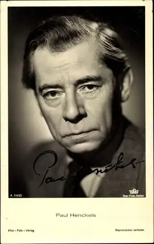 Ak Schauspieler Paul Henckels, Portrait, Autogramm