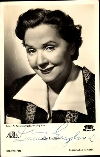 Ak Schauspielerin Lucie Englisch, Portrait, Autogramm