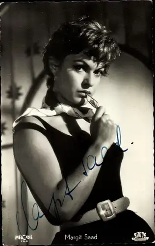 Ak Schauspielerin Margit Saad, Portrait, Autogramm, Schwedenmädel