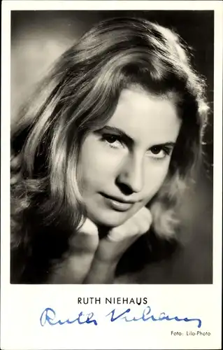 Ak Schauspielerin Ruth Niehaus, Portrait, Autogramm