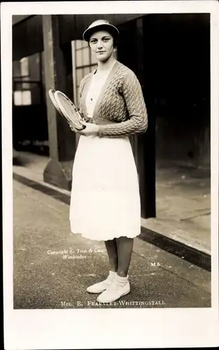 Foto Ak Mrs. Eileen Bennett Whittingstall, Fearnley Whittingstall, Tennisspielerin, Wimbledon