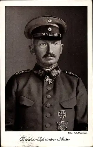 Ak General der Infanterie von Below, Portrait in Uniform, Pour le Merite Orden