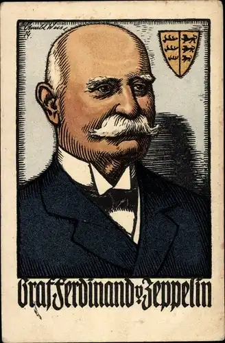 Künstler Ak Ferdinand Graf von Zeppelin