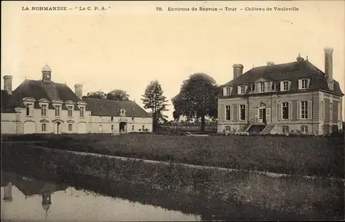 Ak Tour en Bessin Calvados, Le Chateau de Vaulaville
