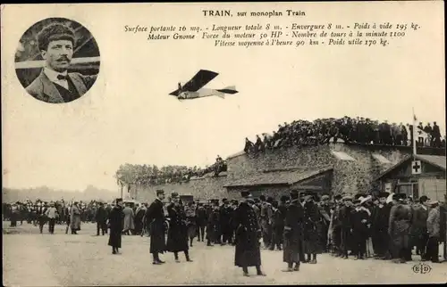 Ak Flugzeug, Train, sur monoplan Train, Flugpionier