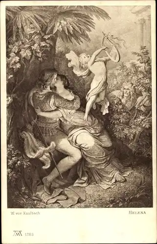 Künstler Ak Kaulbach, W. v. , Helena, Paris, Goethe