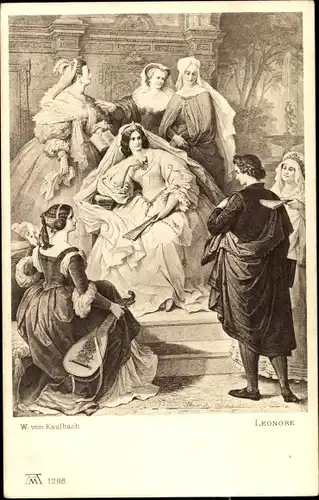 Künstler Ak Kaulbach, W. v. , Leonore, Torquato Tasso, Goethe