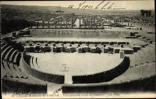 Ak Timgad Algerien, Ruines Romaines, Römische Ruinen, Amphitheater