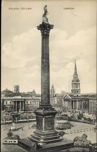 Ak London City England, Nelson Column